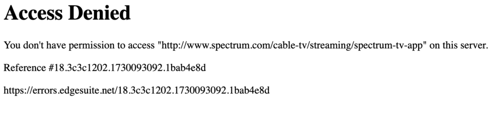 spectrum tv error message